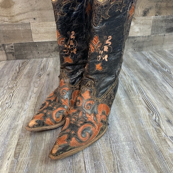 Corral Western Cowboy Boots Brown Black Size 10